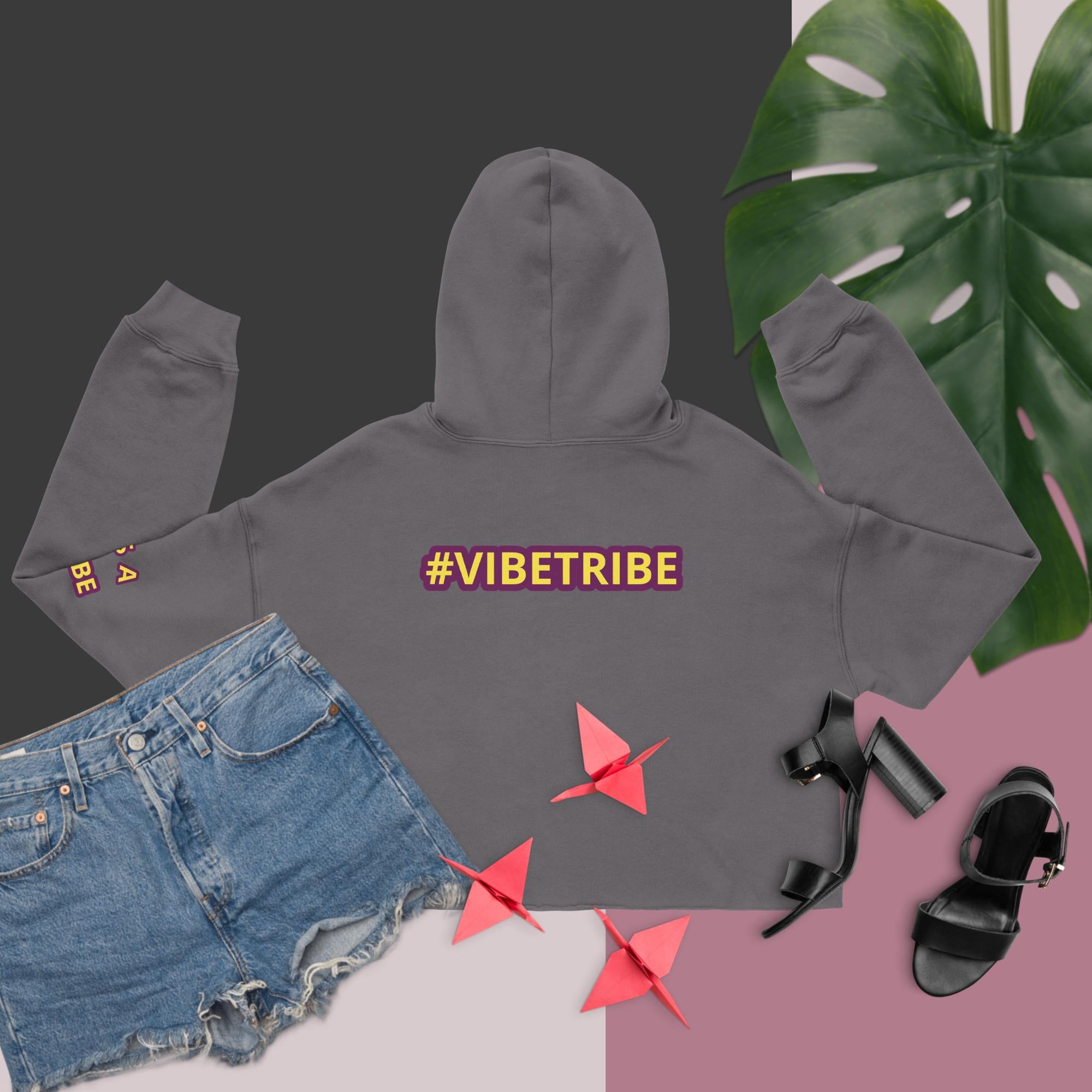 Vibe Tribe Crop Hoodie